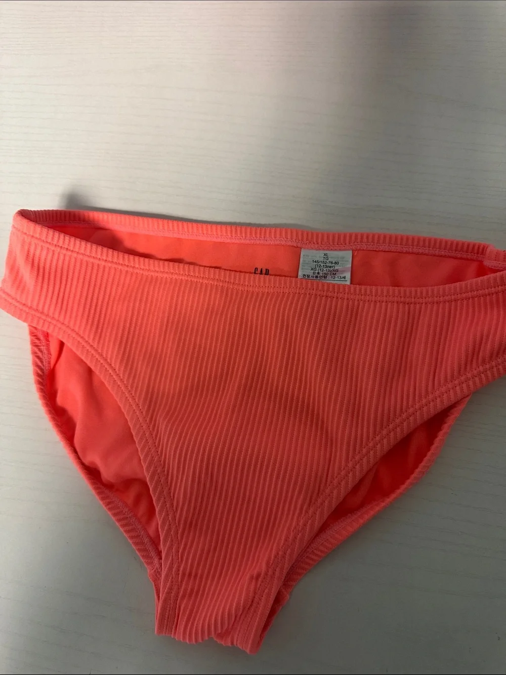 GAP Girls Neon Coral Ribbed Two-Piece Swim Set